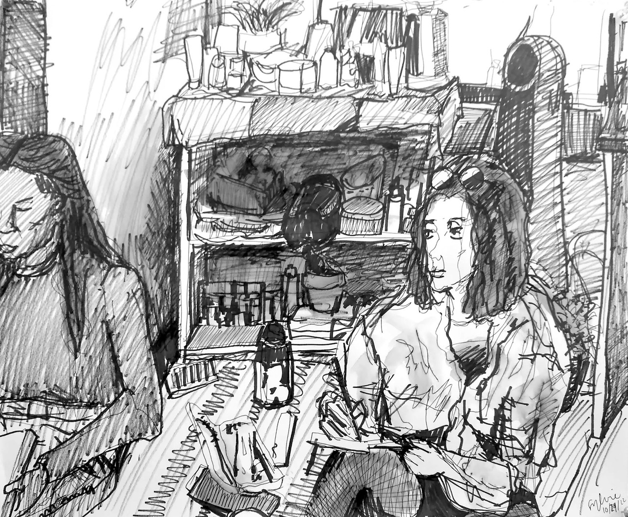 Live Drawing of Julia & Monica